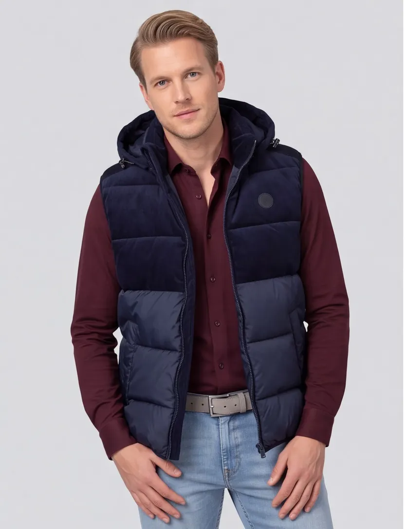 Bodywarmer A Fish Named Fred donkerblauw puffer