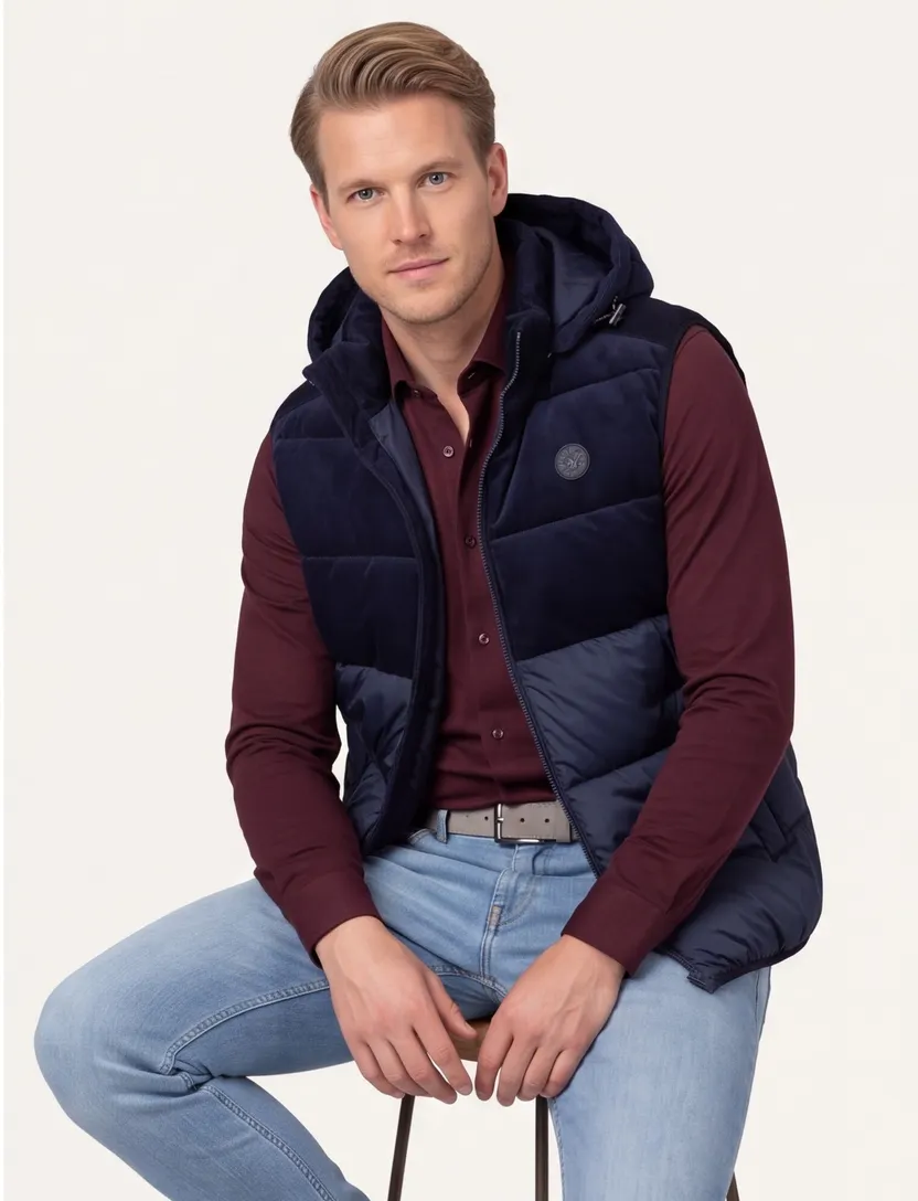 Bodywarmer A Fish Named Fred donkerblauw puffer