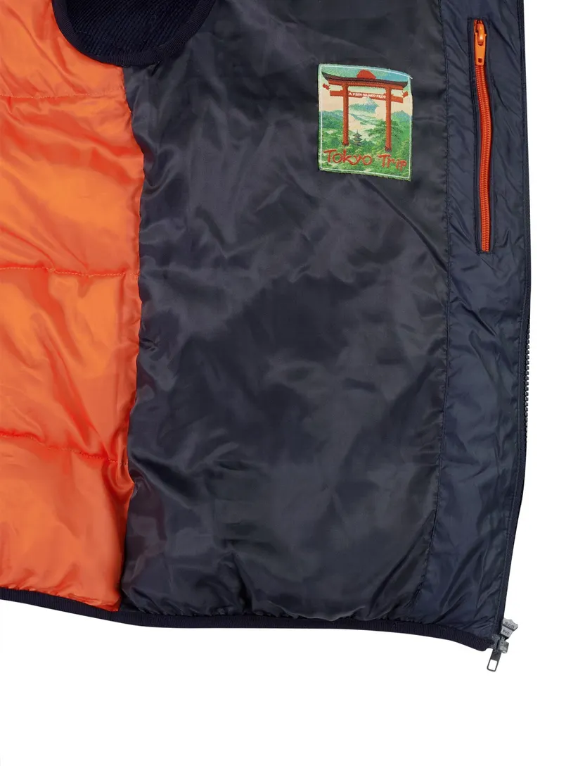 Bodywarmer A Fish Named Fred donkerblauw puffer