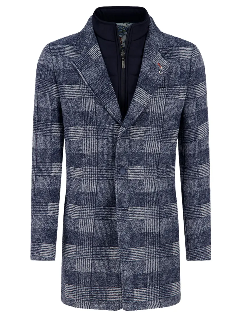 Overjas A Fish Named Fred donkerblauw slim fit