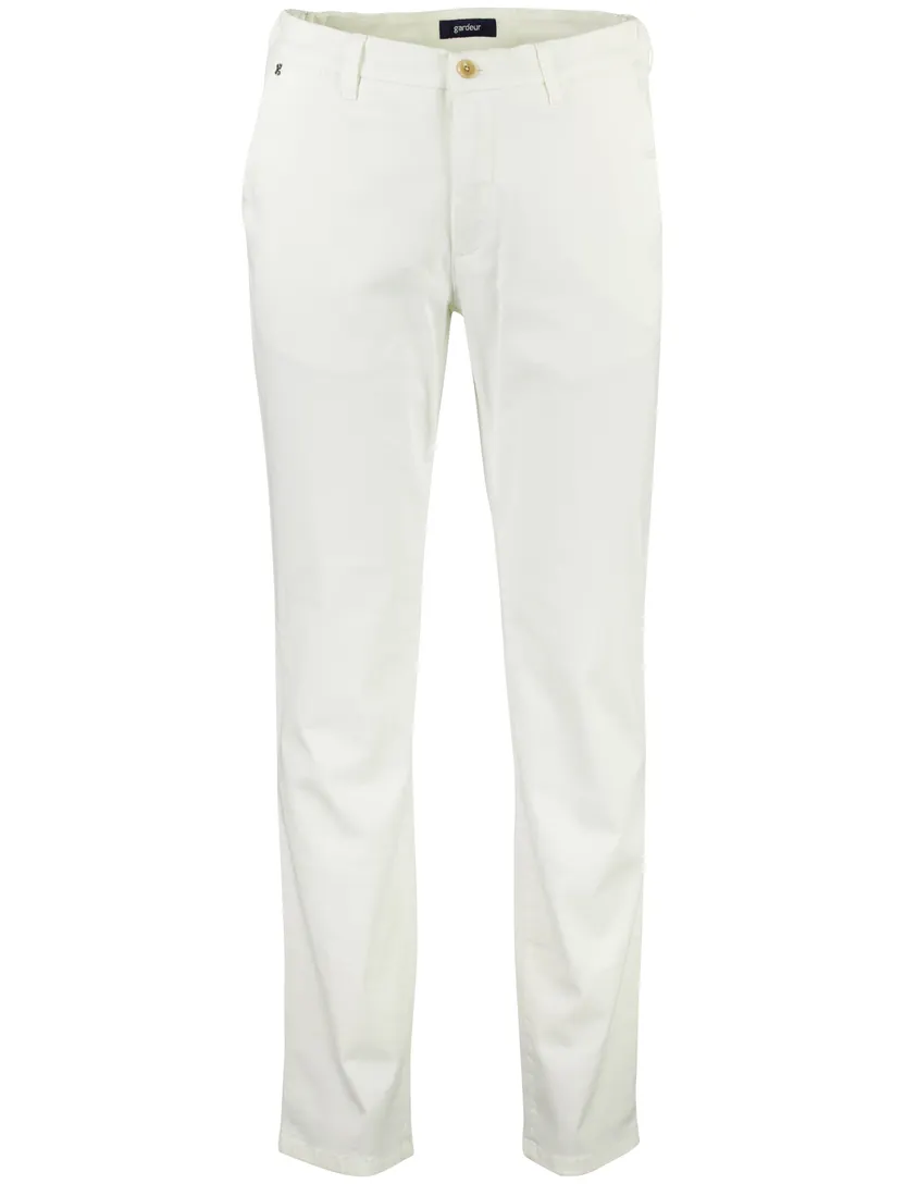 Gardeur broek wit stretch katoen normale fit
