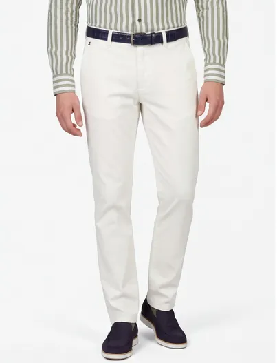 Gardeur Gardeur broek wit stretch katoen normale fit