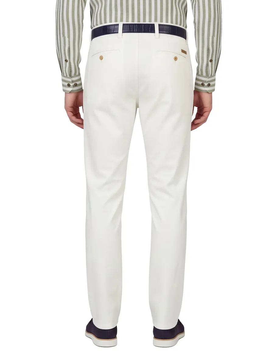Broek Gardeur wit normale fit stretch
