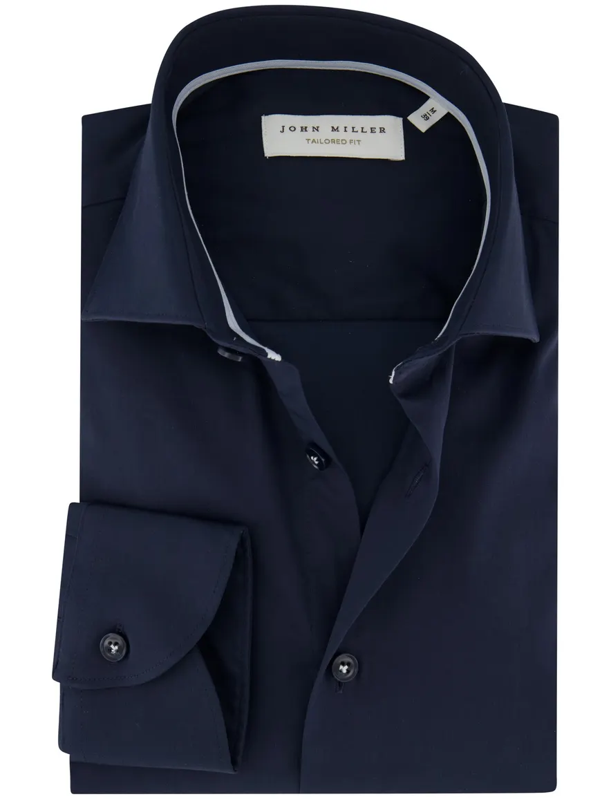 Overhemd John Miller donkerblauw 5801013-18