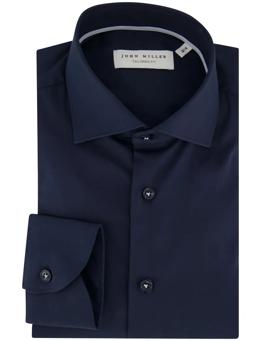 Overhemd John Miller donkerblauw 5801013-18