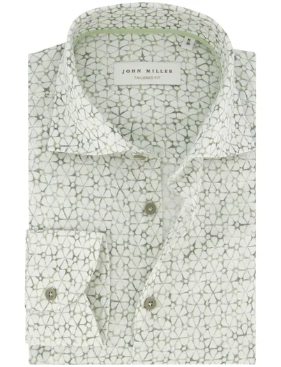 John Miller John Miller overhemd groen bloemen print