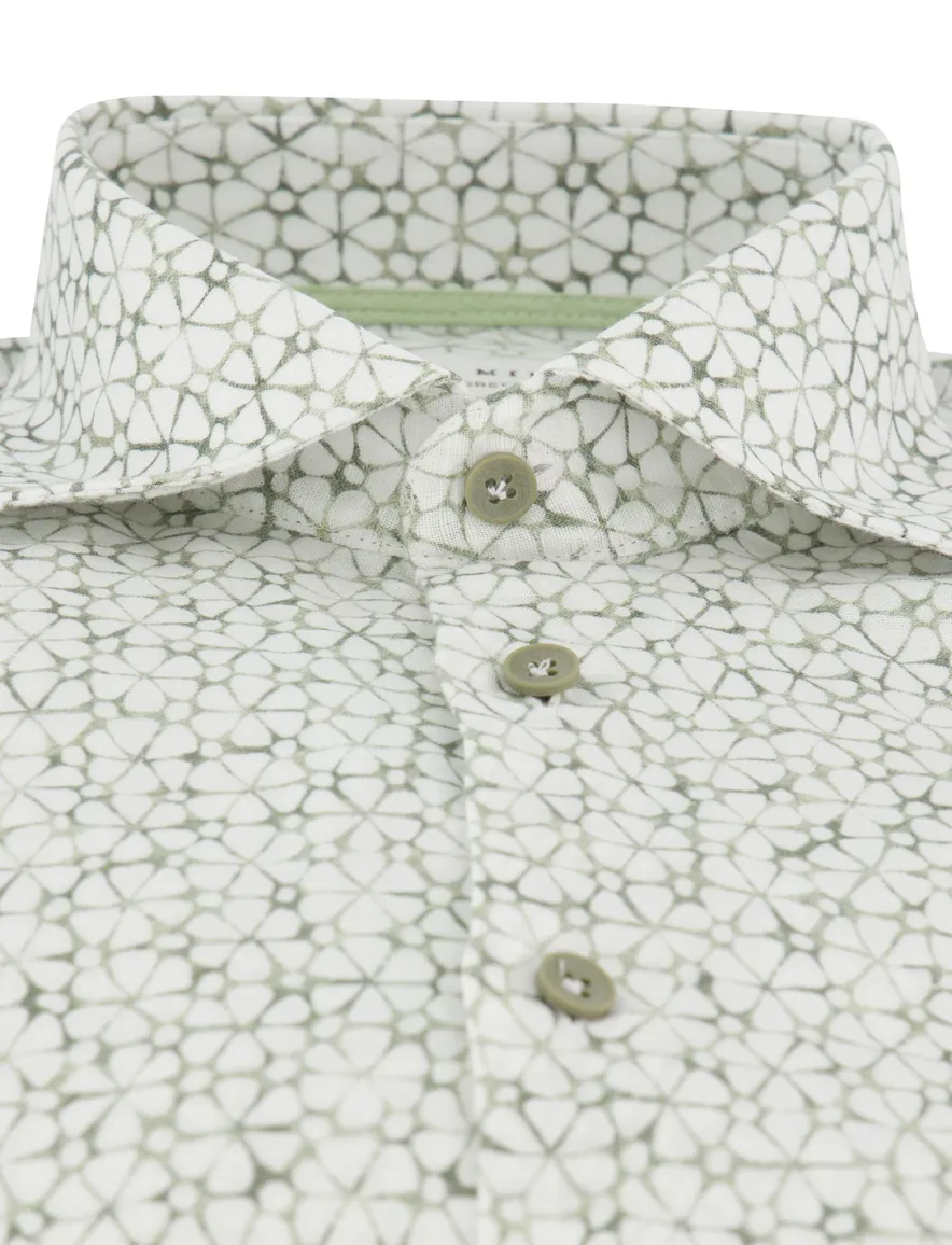 John Miller overhemd groen bloemen print