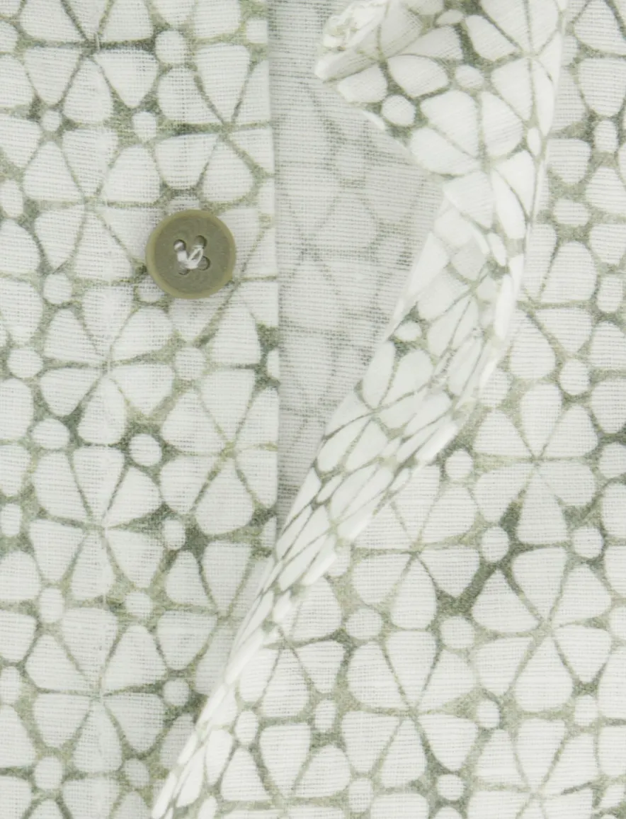 John Miller overhemd groen bloemen print
