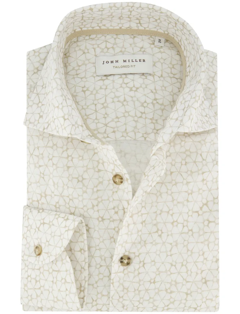 Overhemd John Miller beige bloemen print
