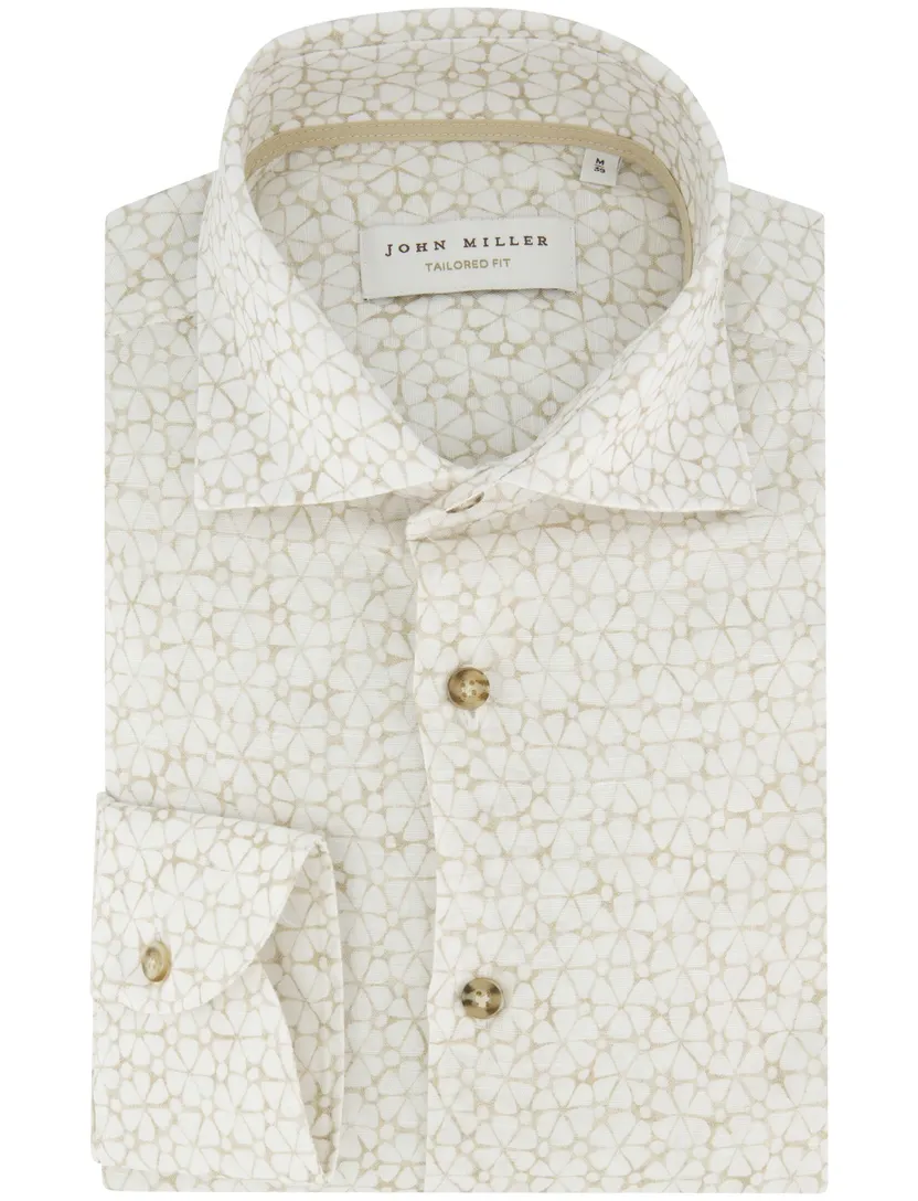 Overhemd John Miller beige bloemen print