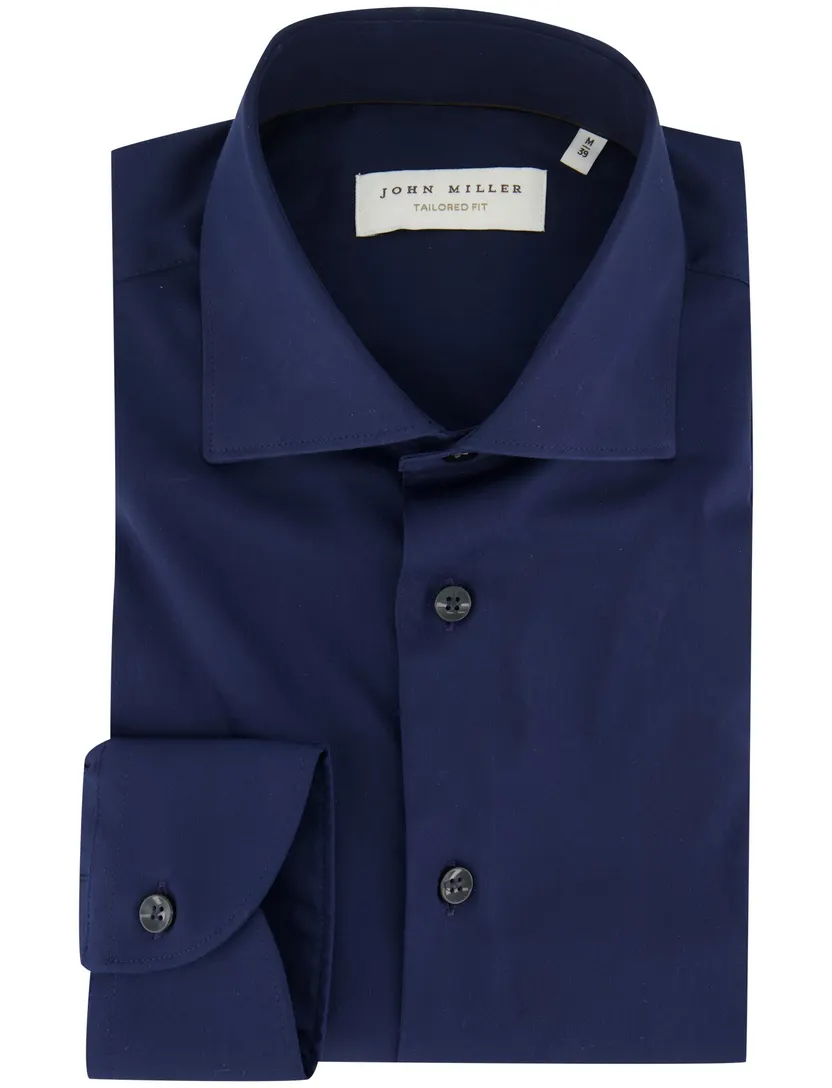 John Miller overhemd donkerblauw normale fit