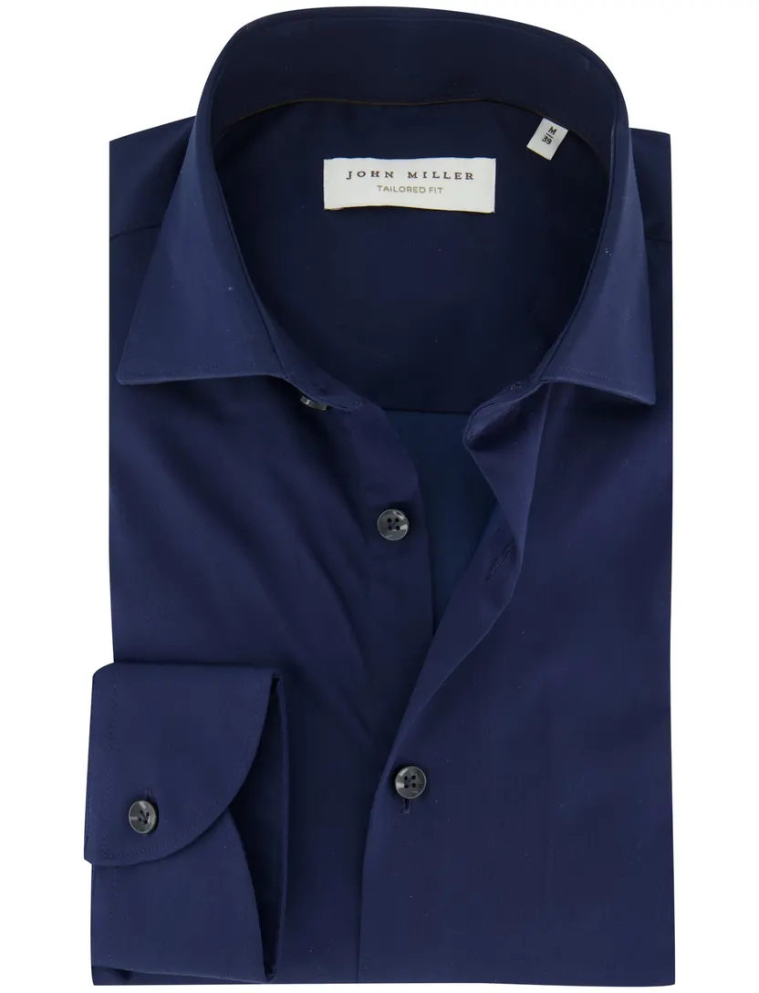 Overhemd John Miller donkerblauw mouwlengte 7