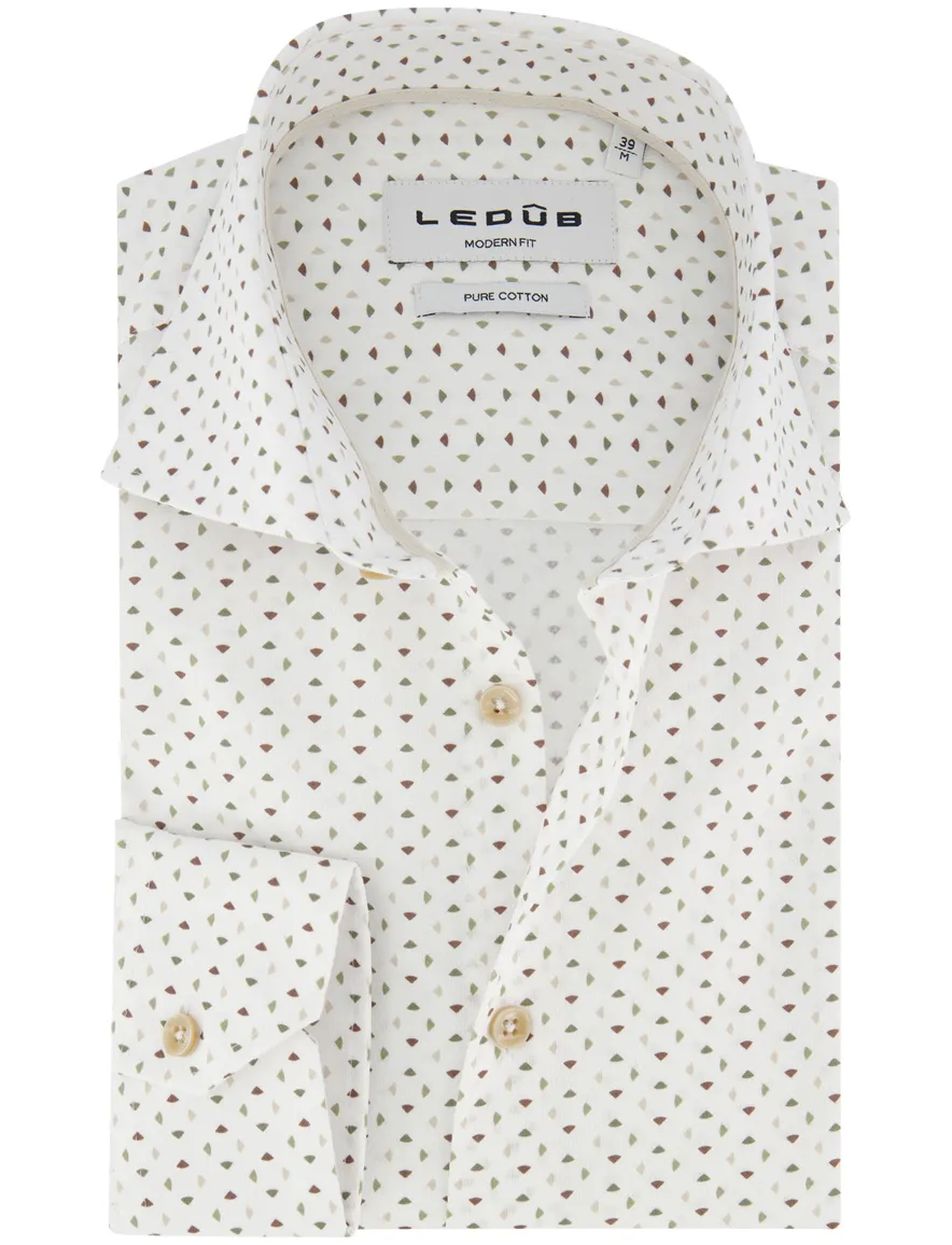 Ledub Shirt dress ml 7 Wit/groen 91 802007-91