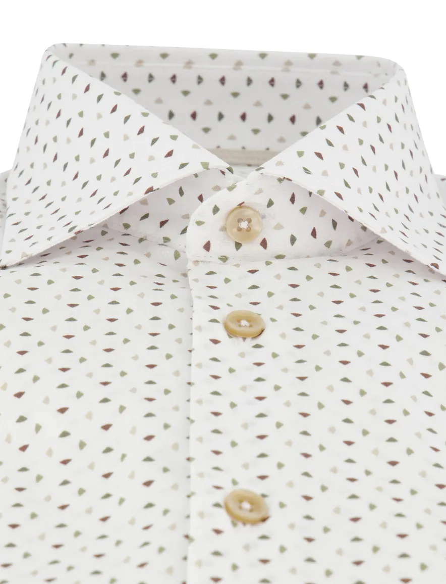 Ledub Modern Fit overhemden wit geprint