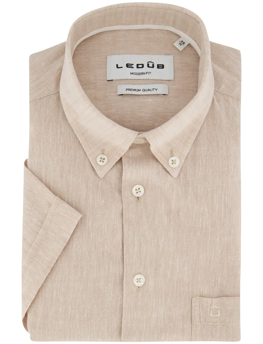 Ledub Shirt dress km Lichtbruin 620 802008-62