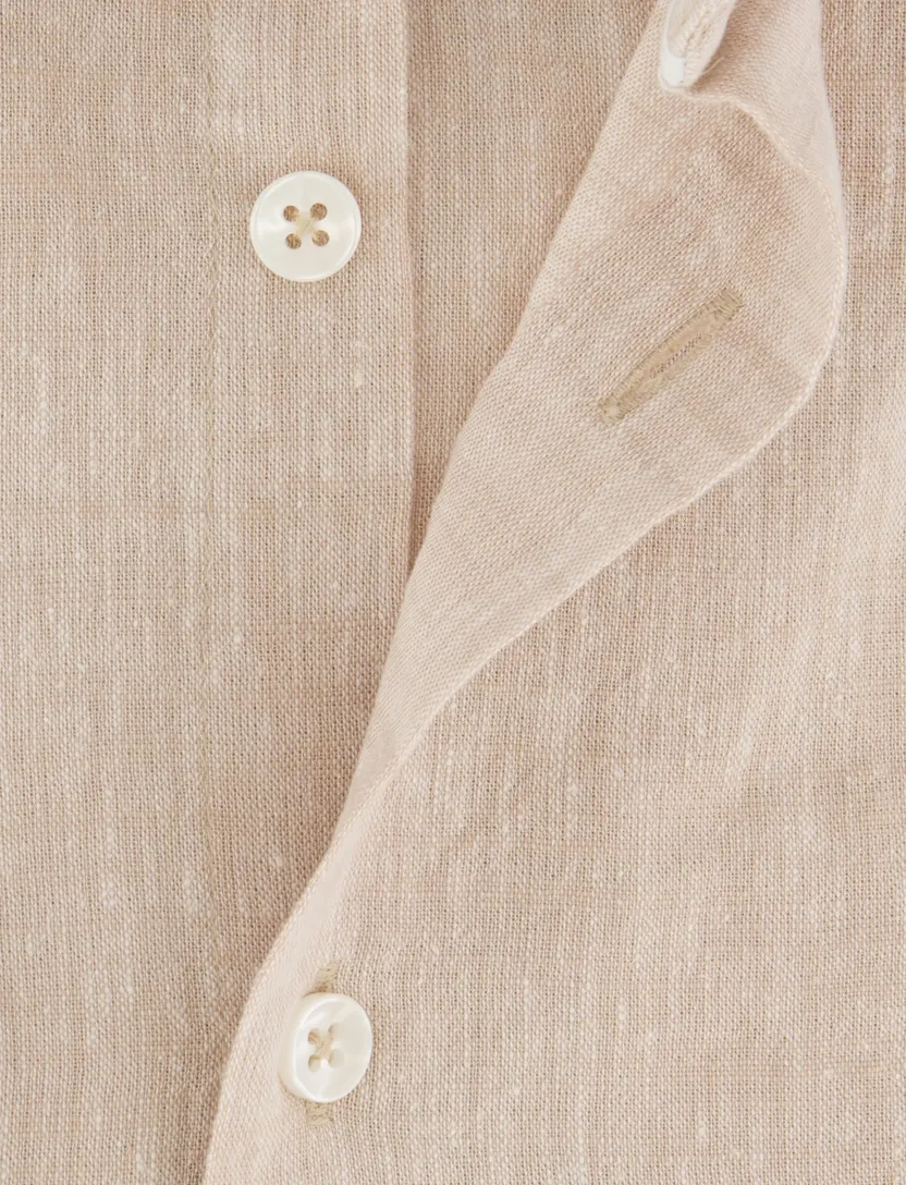 Overhemd Ledub Modern Fit beige gemêleerd