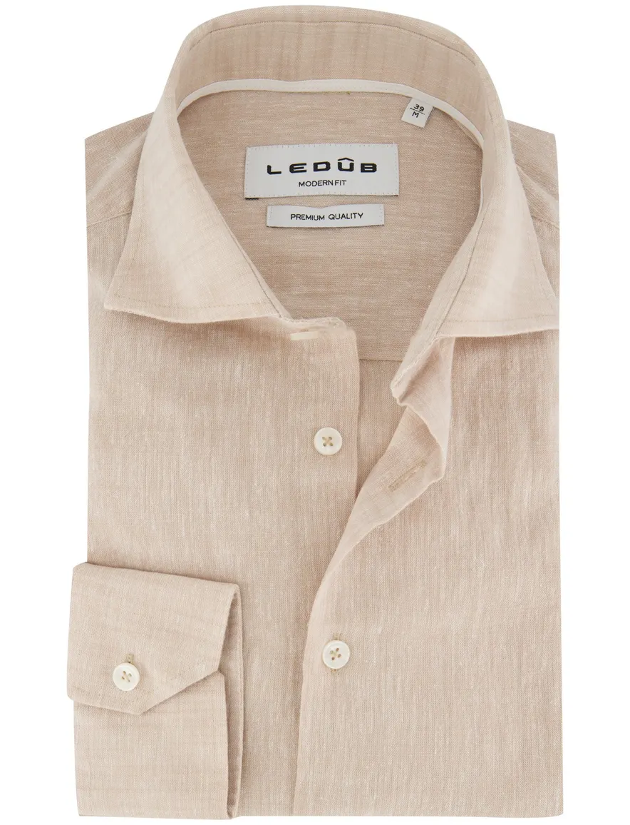 Ledub Shirt dress ml 7 Lichtbruin 6 802010-62