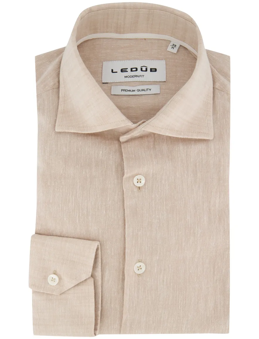 Ledub Shirt dress ml 7 Lichtbruin 6 802010-62