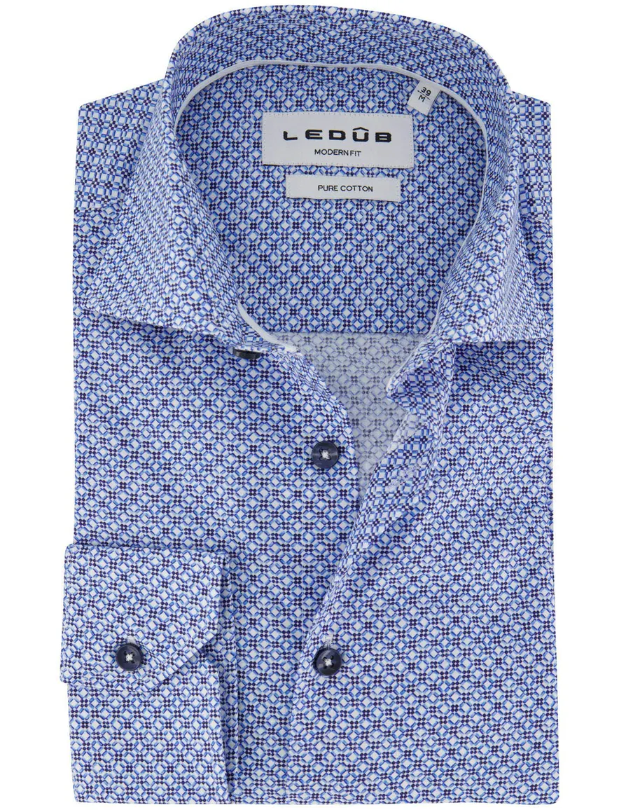 Ledub Shirt vrijetijd ml 5 Licht bl 802014-13