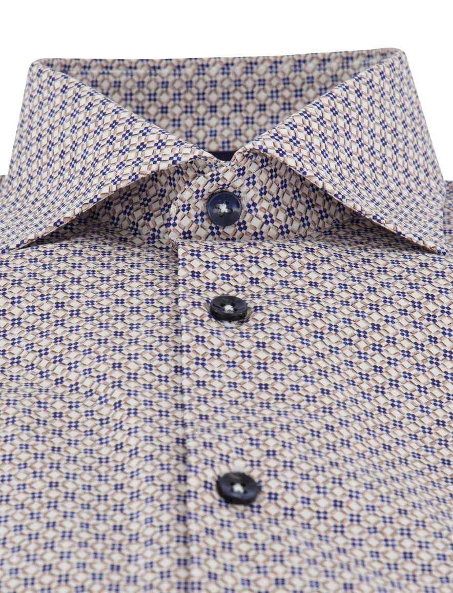 Ledub Shirt vrijetijd ml 5 Lichtbru 802014-62