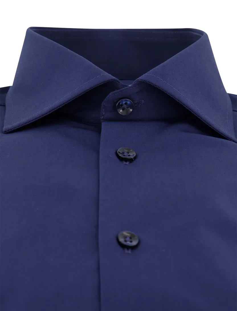 Overhemden Ledub Modern Fit donkerblauw mouwlengte 7