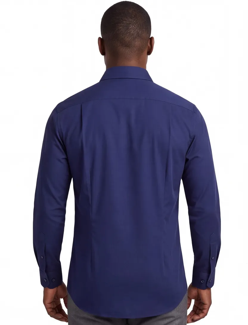 Overhemden Ledub Modern Fit donkerblauw mouwlengte 7