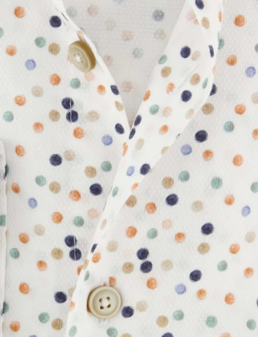 Ledub Shirt vrijetijd ml 5 Wit/groe 802018-91