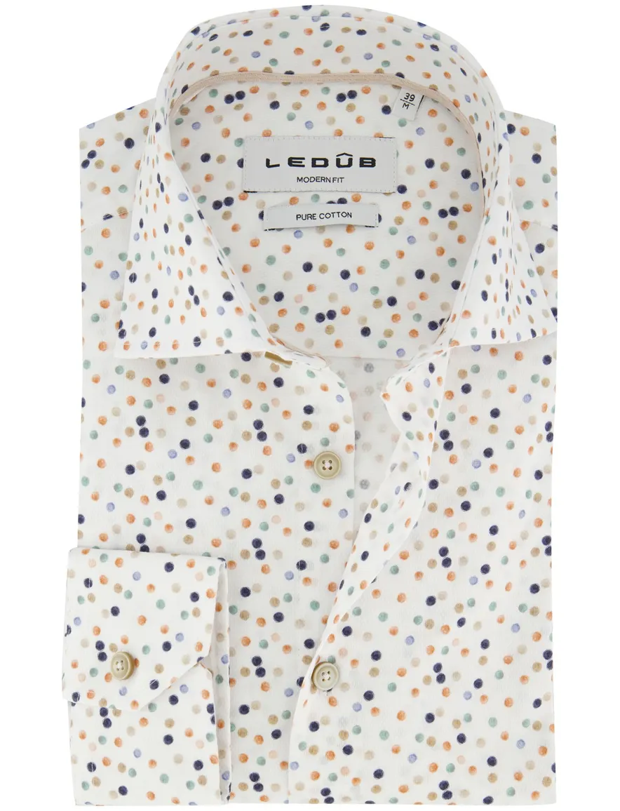 Ledub Shirt dress ml 7 Wit/groen 91 802019-91