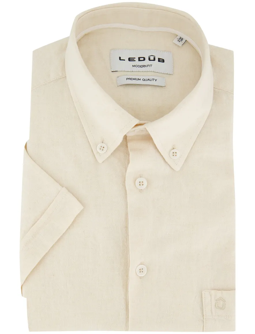 Ledub Shirt linnen Lichtbruin