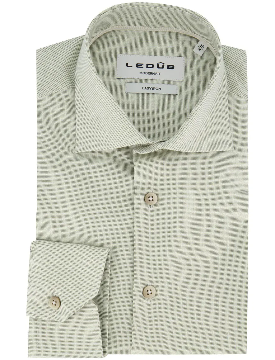Ledub Modern Fit overhemd groen met print