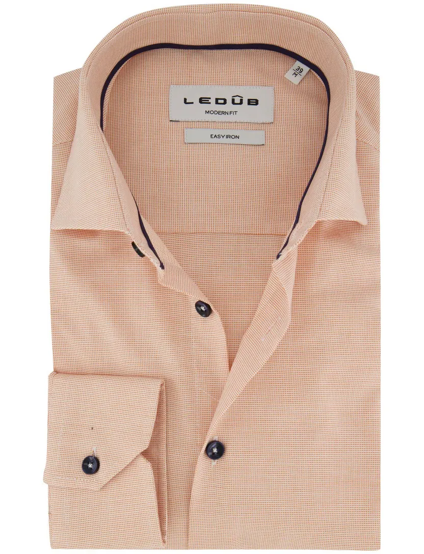 Overhemd Ledub Modern Fit roze geprint