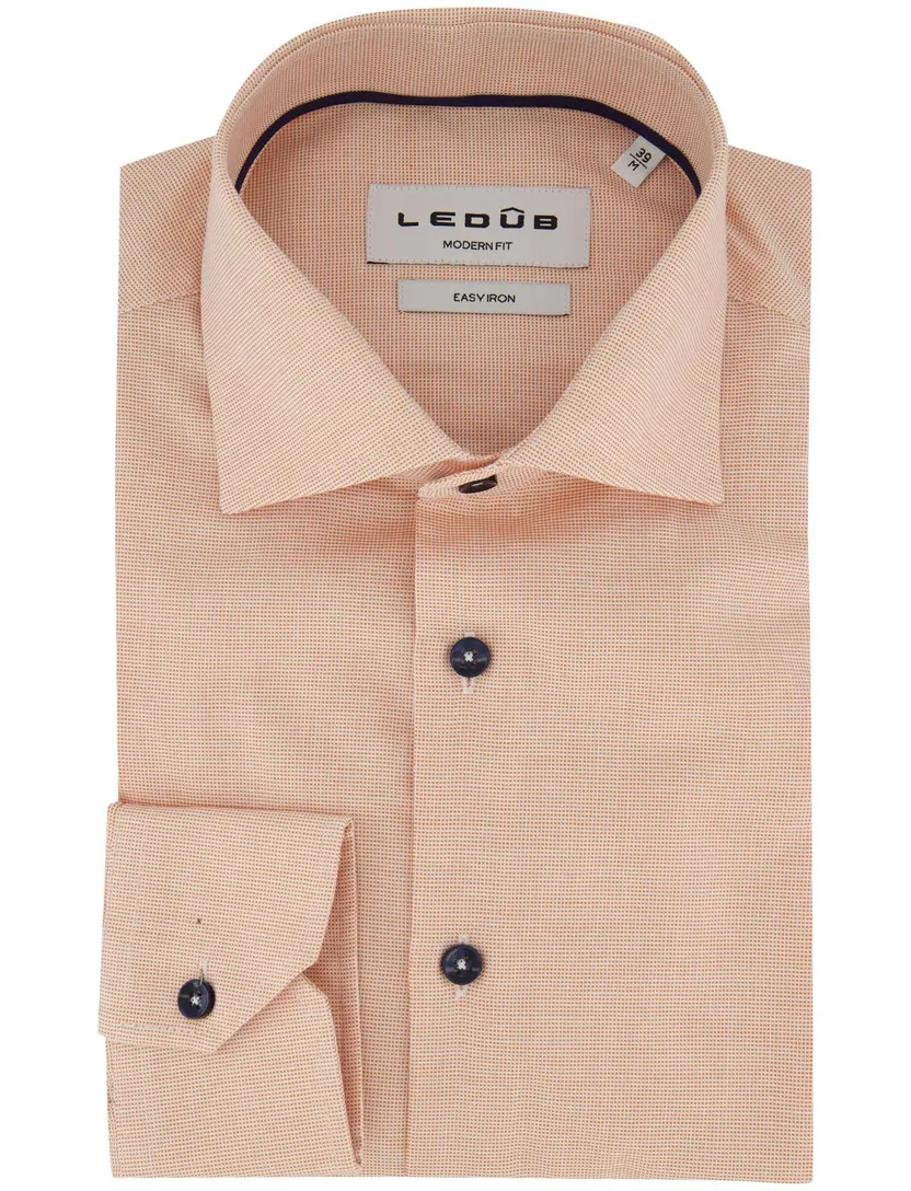 Overhemd Ledub Modern Fit roze geprint