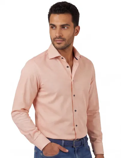 Ledub Overhemd Ledub Modern Fit roze geprint