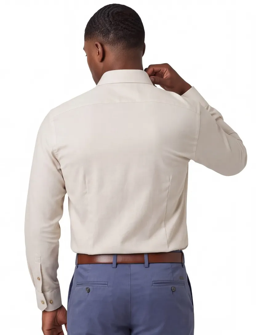 Ledub Modern Fit beige mouwlengte 7