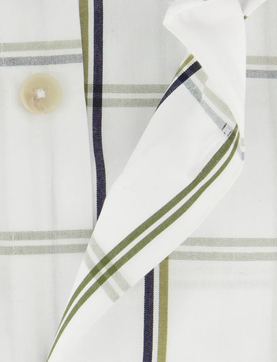 Ledub Shirt dress km Wit/groen 915 802023-91