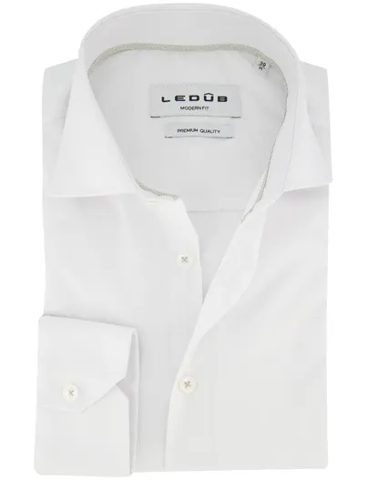 Ledub Ledub Modern Fit overhemd wit lange mouw