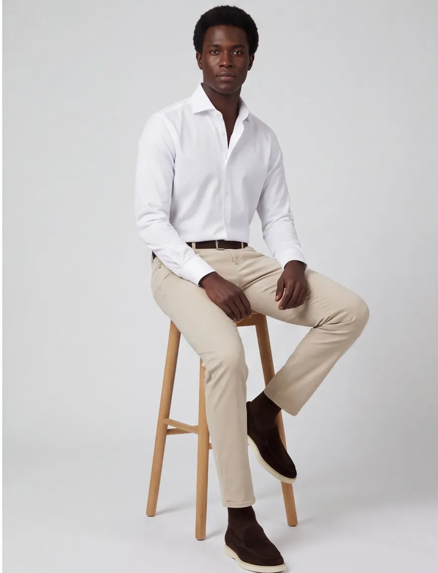 Ledub Shirt vrijetijd ml 5 Spierwit 802024-91