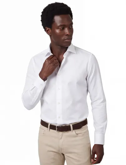 Ledub Ledub Modern Fit zakelijk overhemd wit