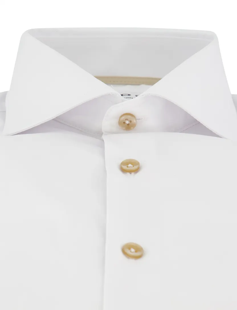 Ledub Modern Fit overhemd wit zonder borstzak