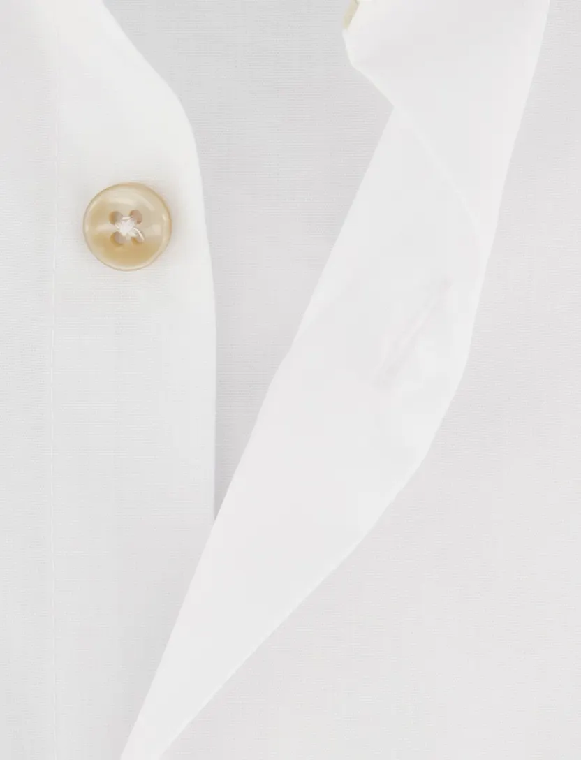 Ledub Modern Fit overhemd wit zonder borstzak