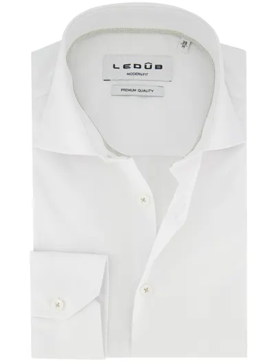 Ledub Ledub Modern Fit overhemd wit mouwlengte 7