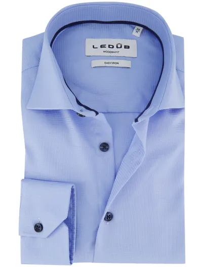 Ledub Ledub Modern Fit overhemden lichtblauw Easy Iron