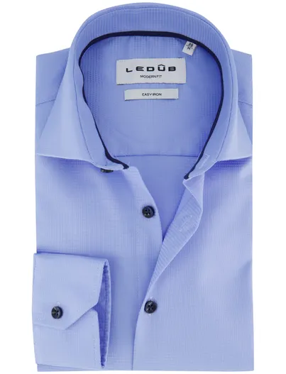 Ledub Overhemd Ledub Modern Fit lichtblauw Easy Iron