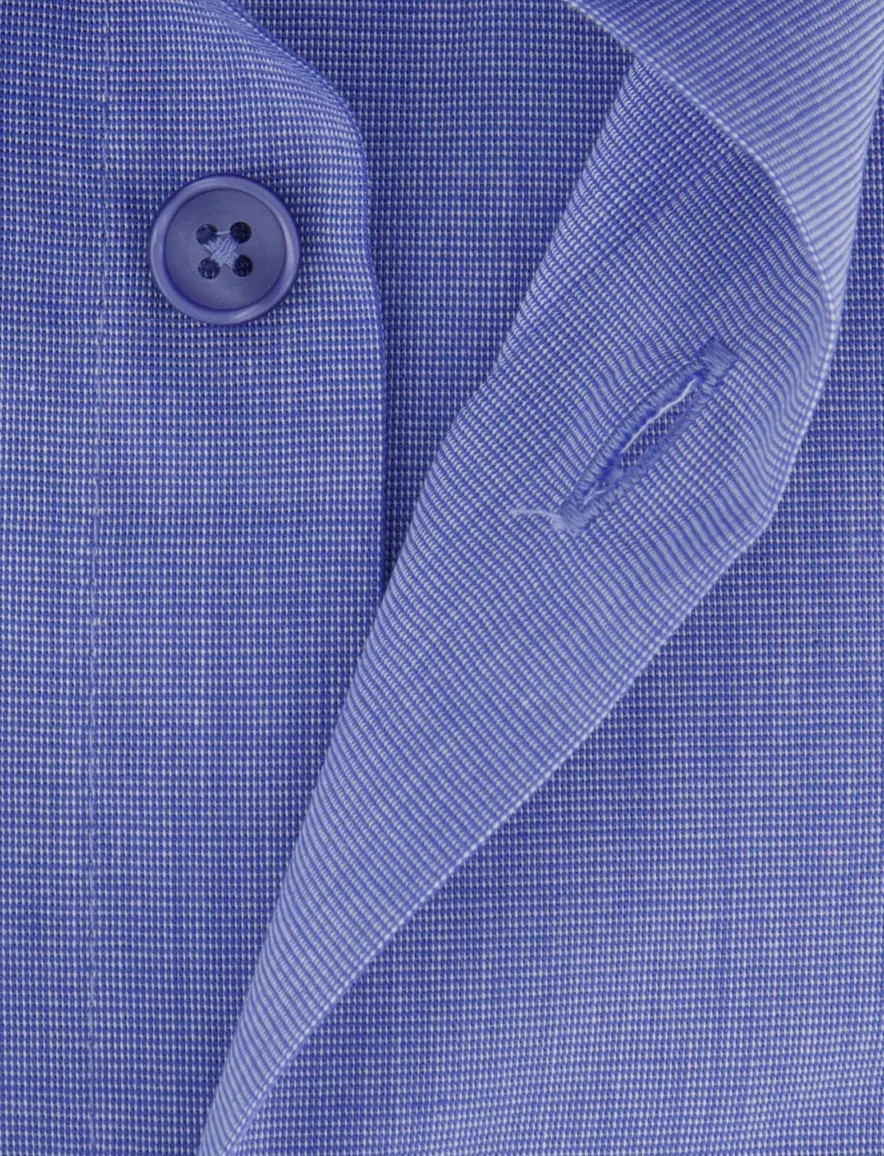 Ledub Modern Fit overhemd blauw korte mouw