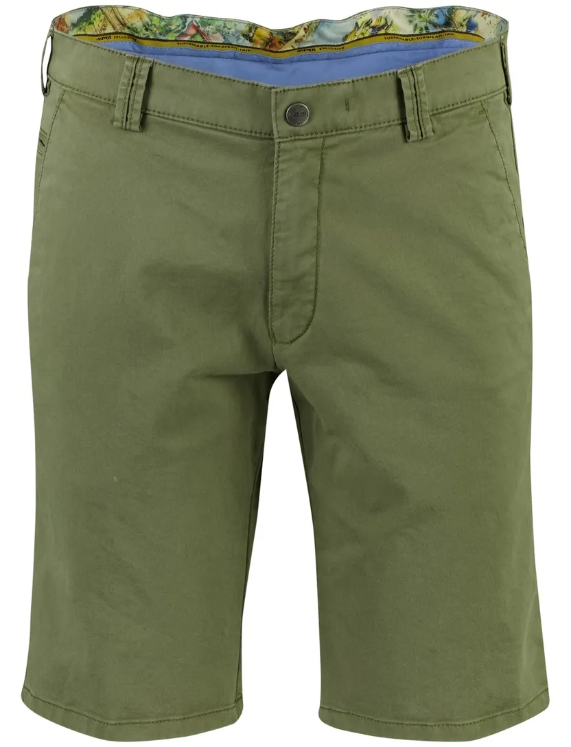 Chino shorts olijfgroen Meyer katoen