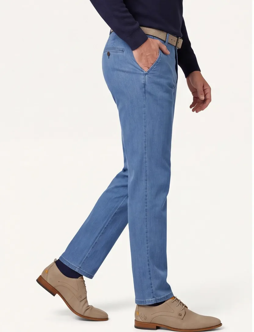 Chino Meyer blauw Dubai normale fit