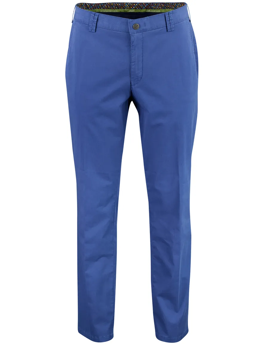 Meyer chino effen Rio blauw