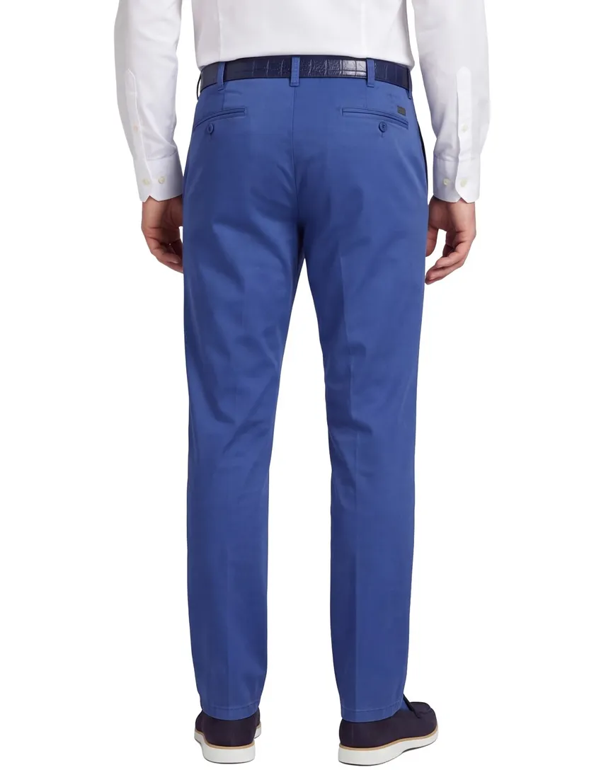 Chino Meyer blauw Rio effen