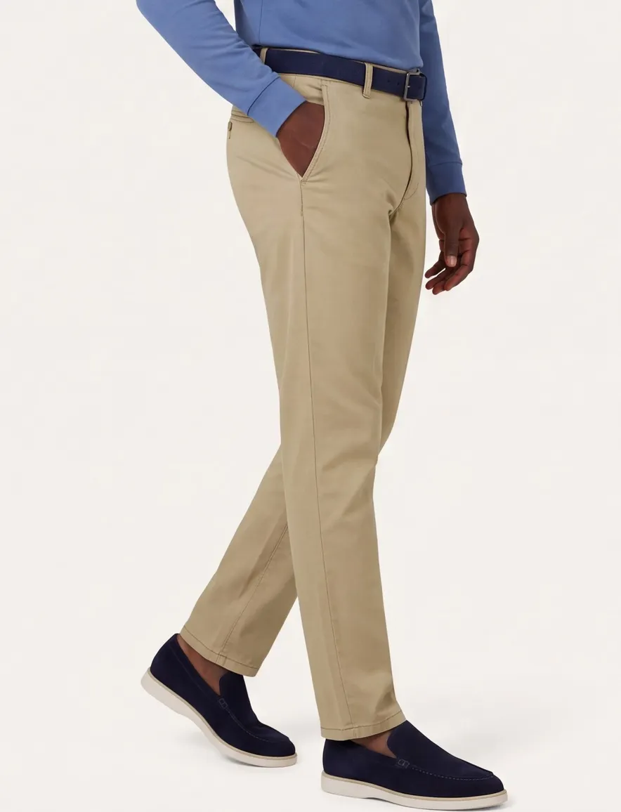 Meyer chino Rio effen beige