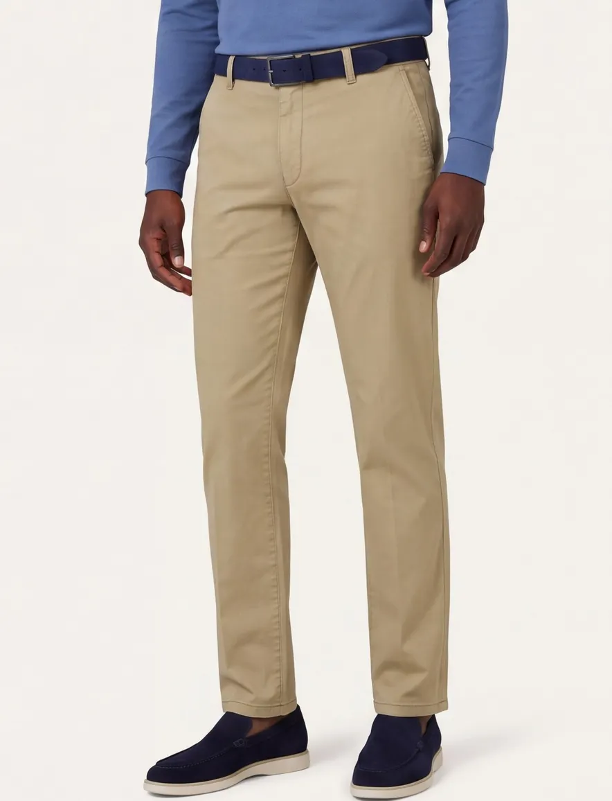 Meyer chino Rio effen beige